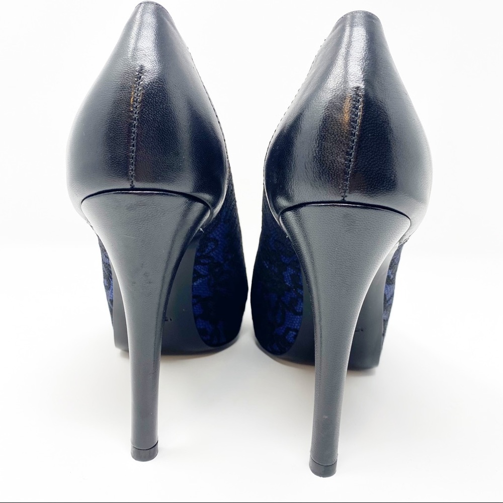 Pour La Victoire blue high heel pumps black lace 9 - Picture 4 of 8